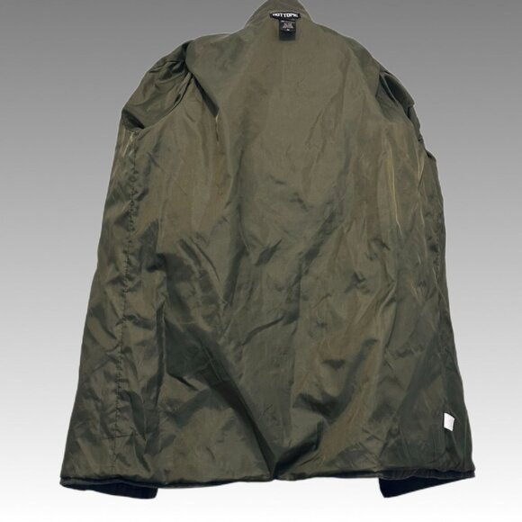 HOT TOPIC Skull Lace Military Jacket Green Gothic Punk Grunge Utility Coat. M - Picture 11 of 13